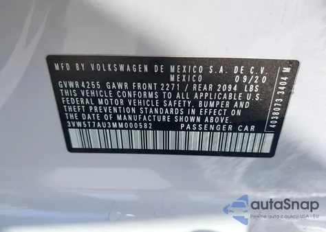 2021 Volkswagen Golf Gti 2.0T Autobahn/2.0T S/2.0T Se from USA, damaged, VIN 3VW5T7AU3MM000582